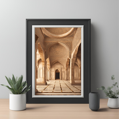 Indian Minimalist Mughal Palace Wall Art Digital Download