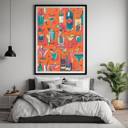 Preppy Cocktail Collage Wall Art Digital Download