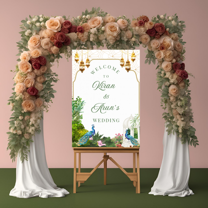 Peacock Garden Entrance Board Digital Download - Online Template