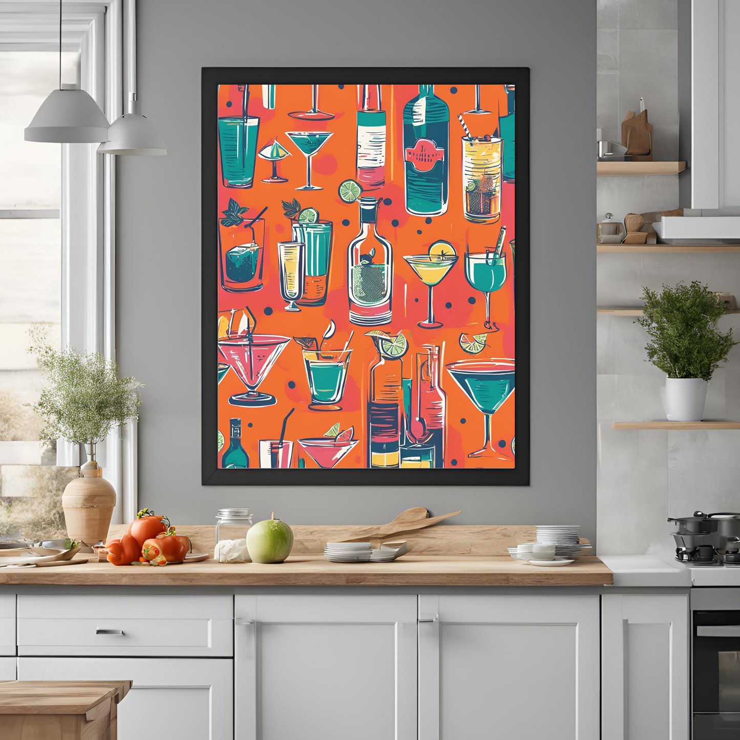 Preppy Cocktail Collage Wall Art Digital Download