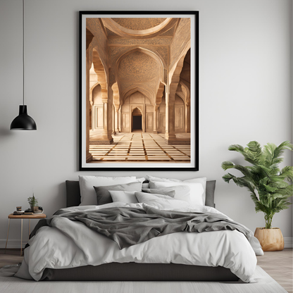 Indian Minimalist Mughal Palace Wall Art Digital Download