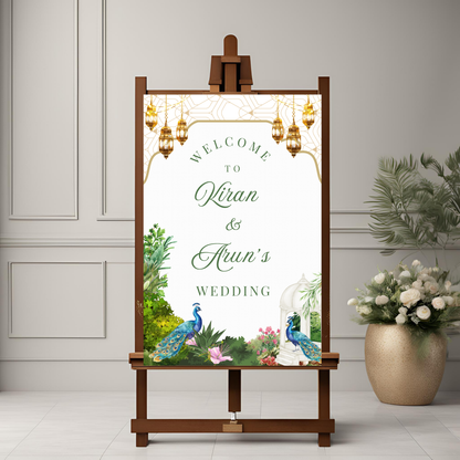 Peacock Garden Entrance Board Digital Download - Online Template