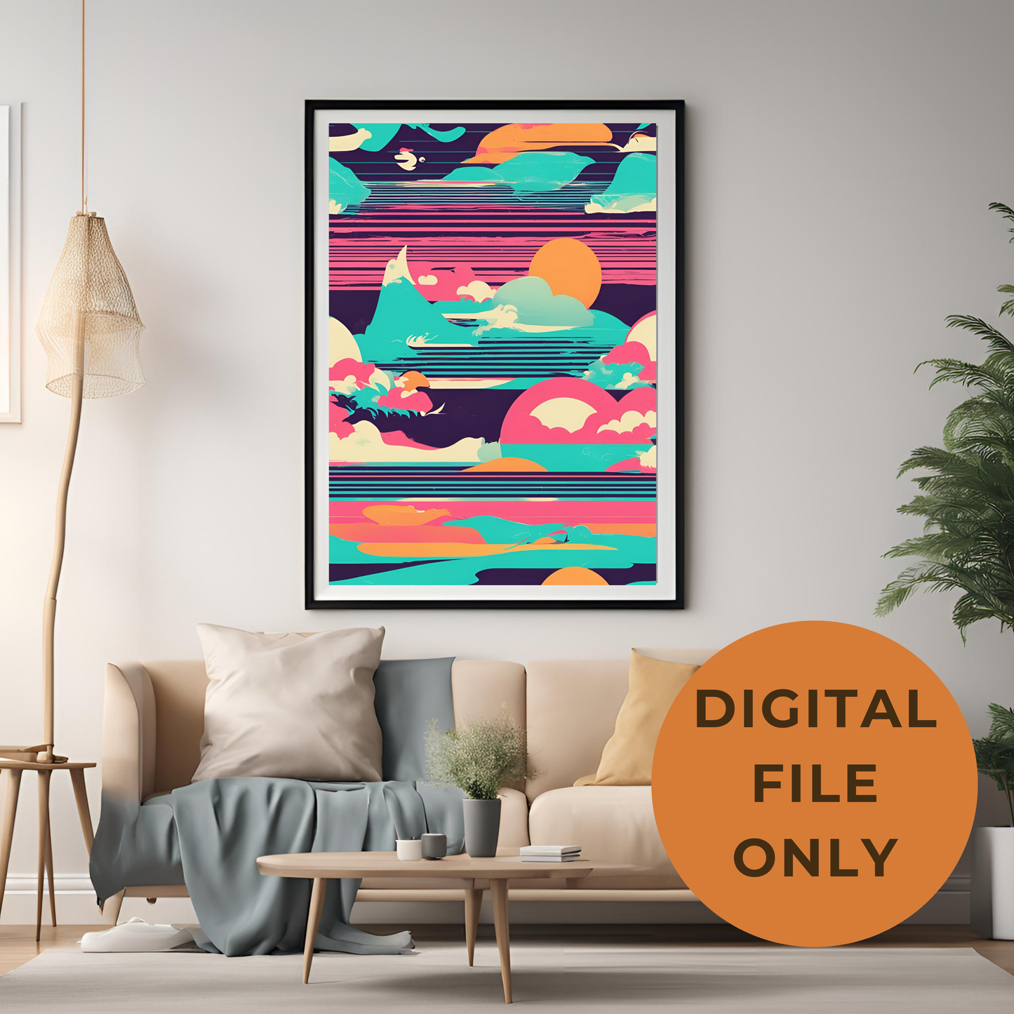 Coastal Gallery Wall - Retro Printable Wall Art Summer Aesthetic Colourful Beach Poster