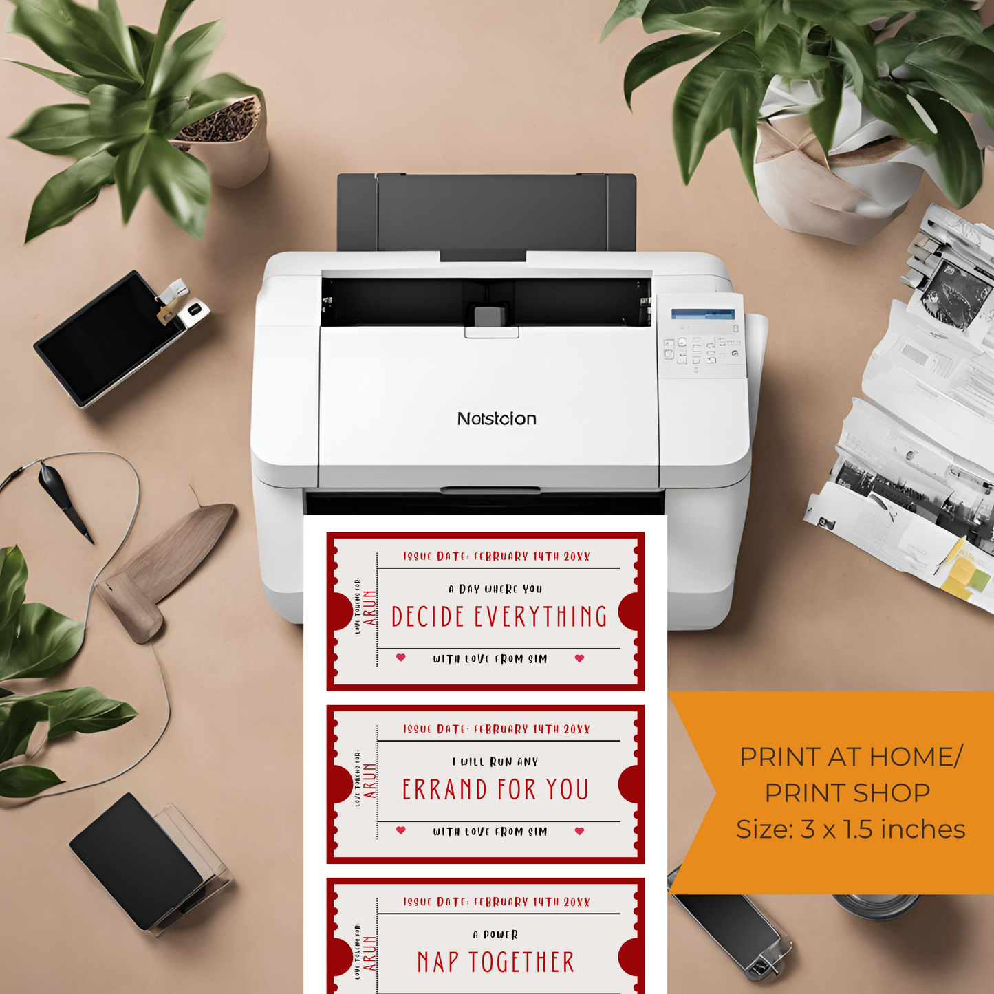 Love Coupon Editable Digital Template