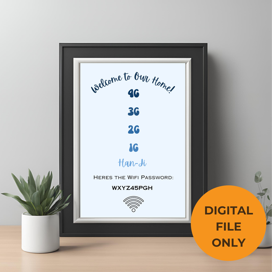 Home Wifi Password Print Digital Download - Online Template