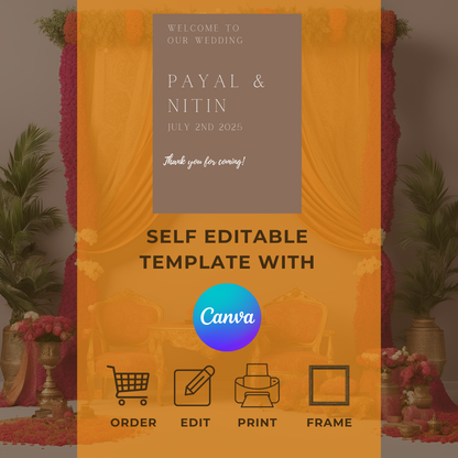 Coloured Minimalist Entrance Board Digital Download - Online Template