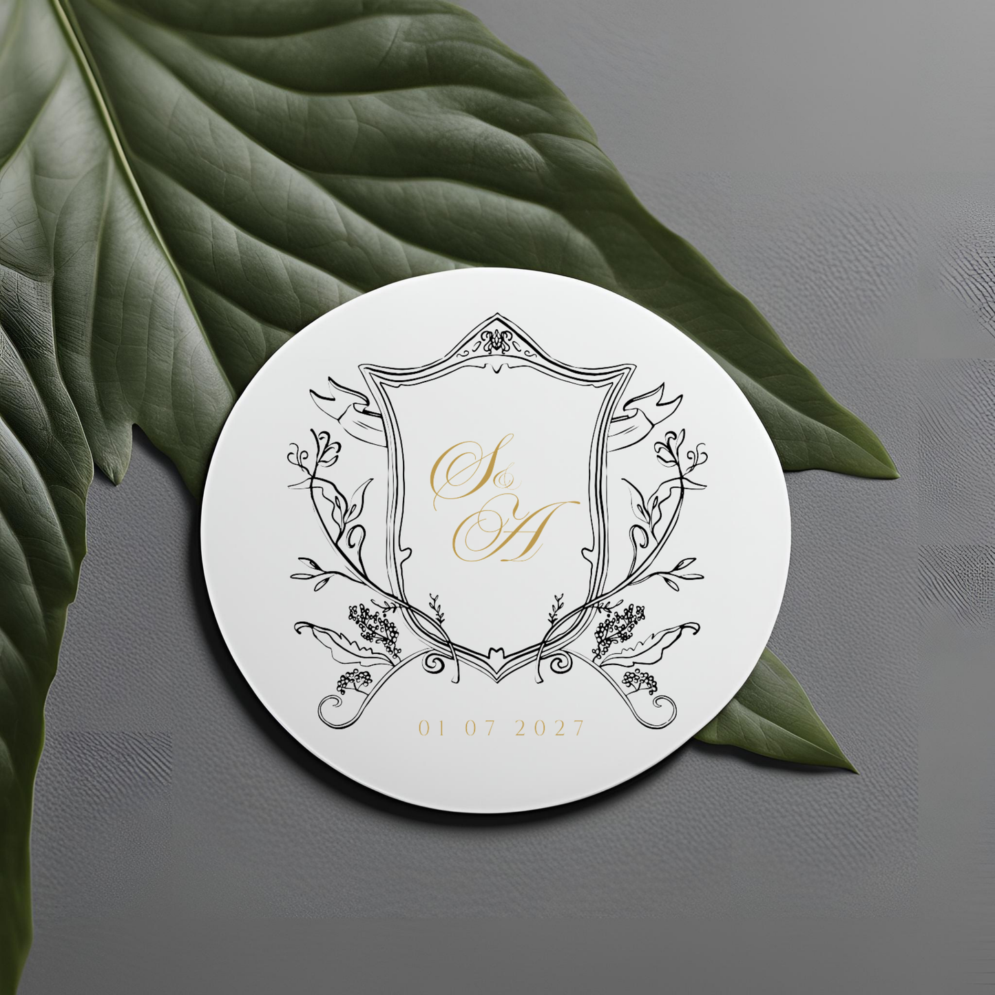 Black & Gold Monogram Digital Download - Online Template