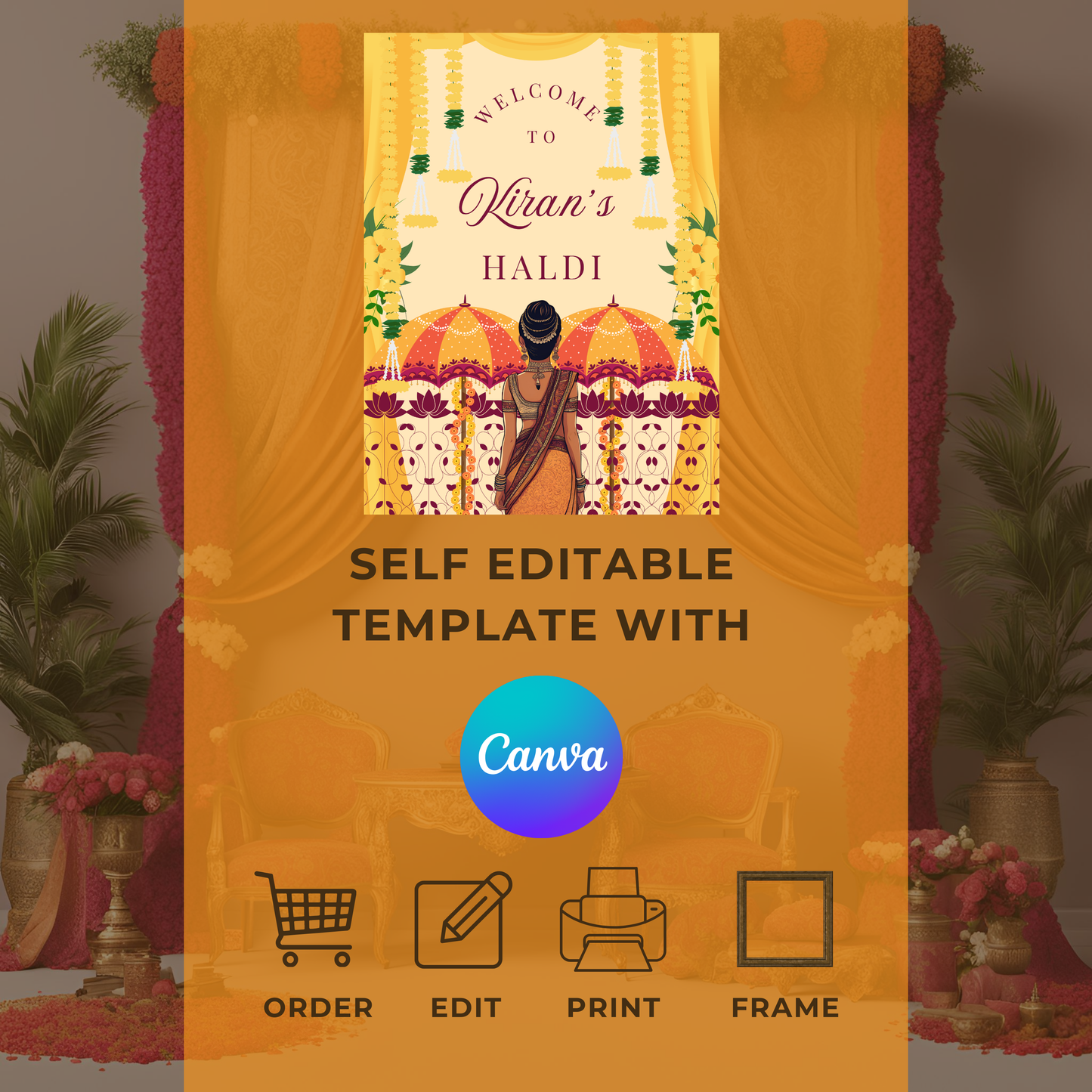 Haldi Entrance Board Digital Download - Online Template