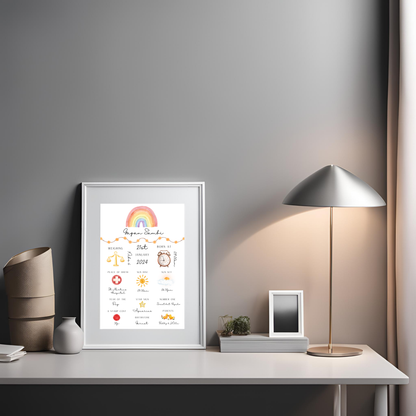 Baby Stats Customisable Print Digital Download - Online Template