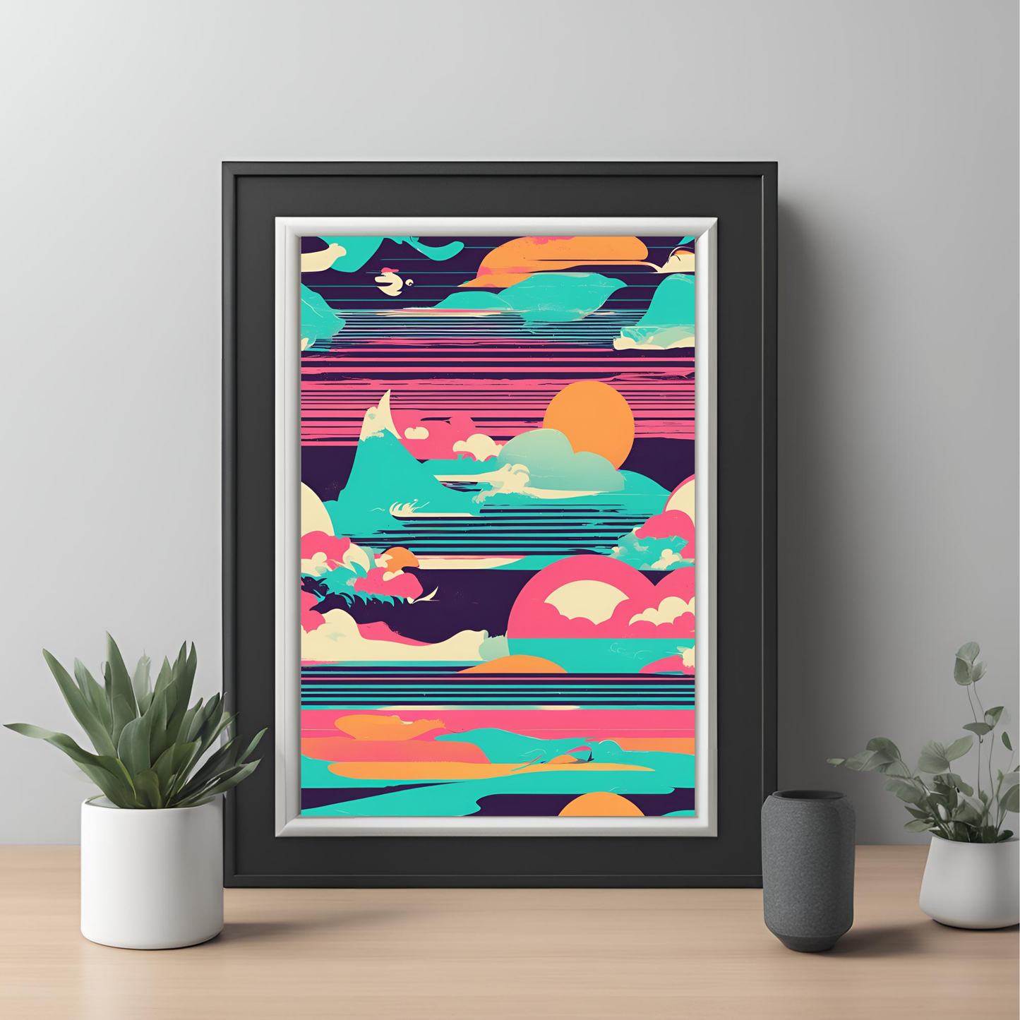 Coastal Gallery Wall - Retro Printable Wall Art Summer Aesthetic Colourful Beach Poster