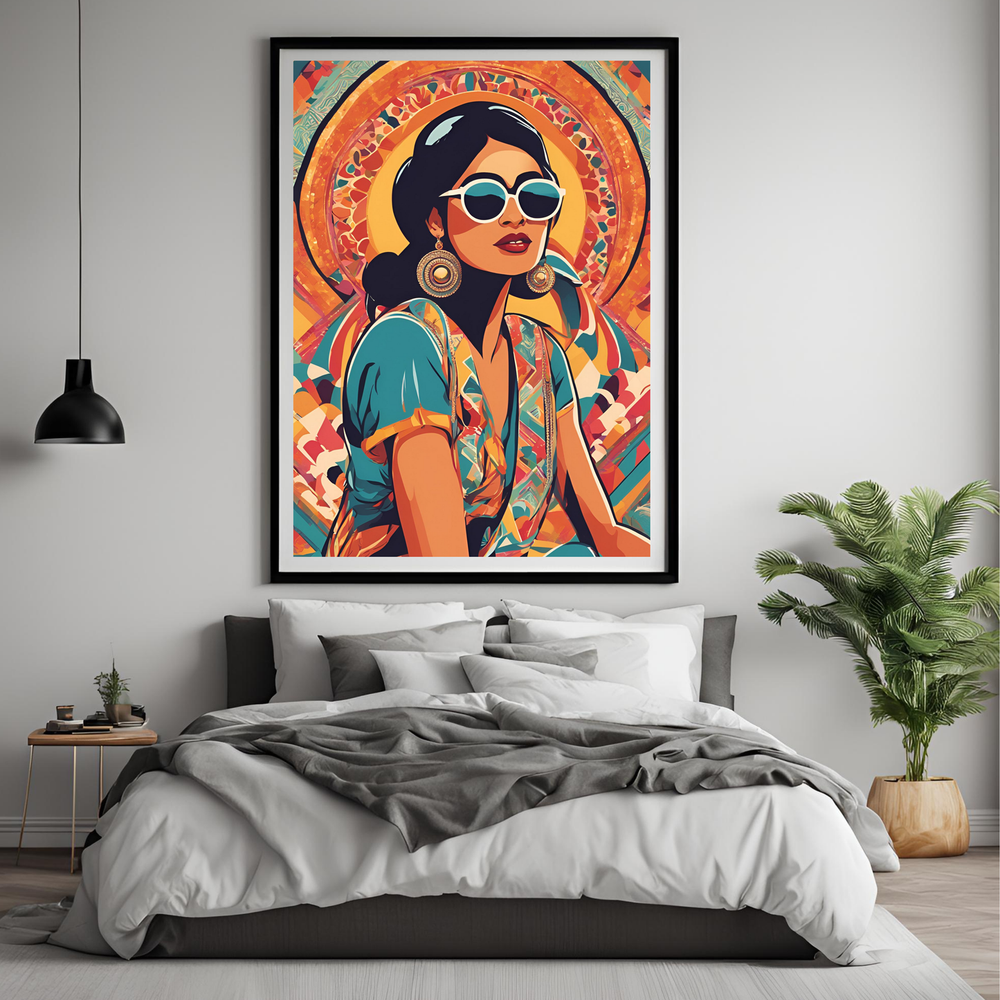 Retro Indian Framed A4 Print - Portrait/Black