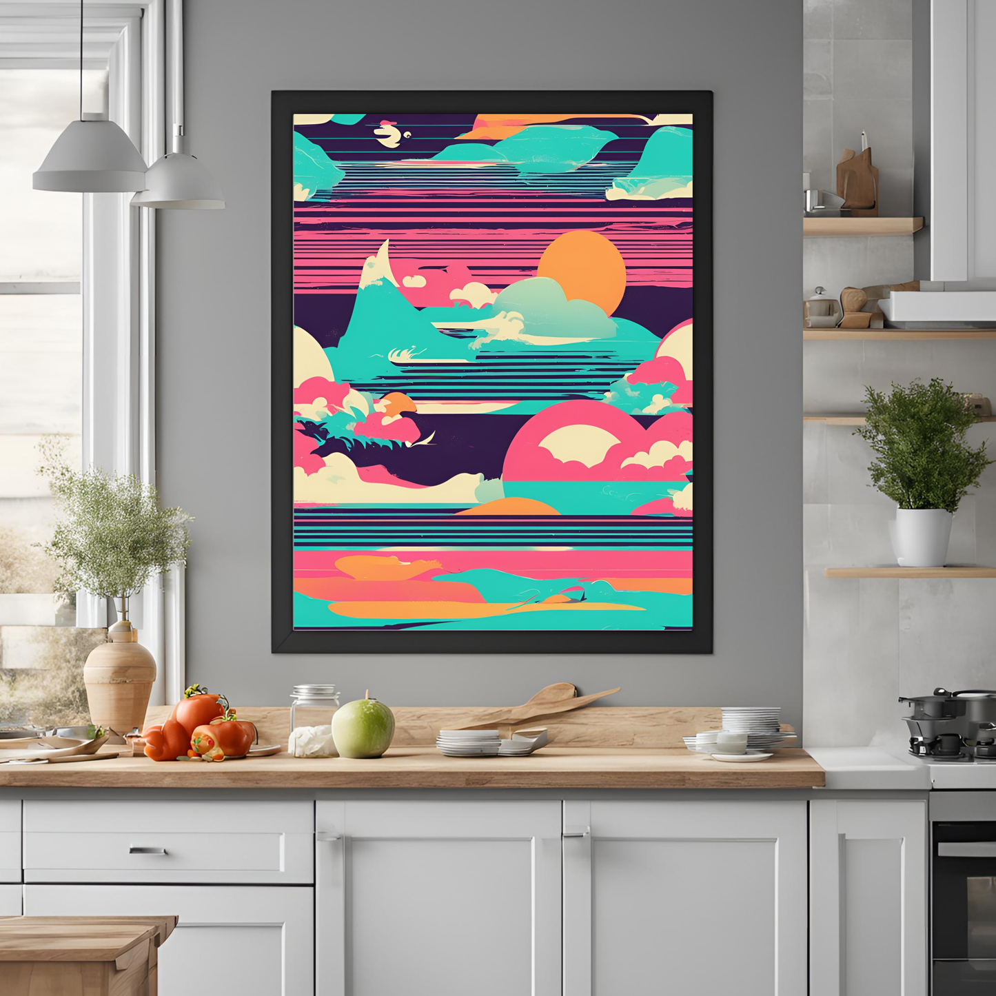 Coastal Gallery Wall - Retro Printable Wall Art Summer Aesthetic Colourful Beach Poster