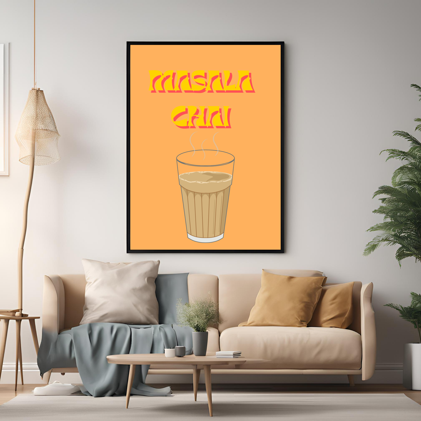 Masala Chai Black Framed A4 Portrait Print