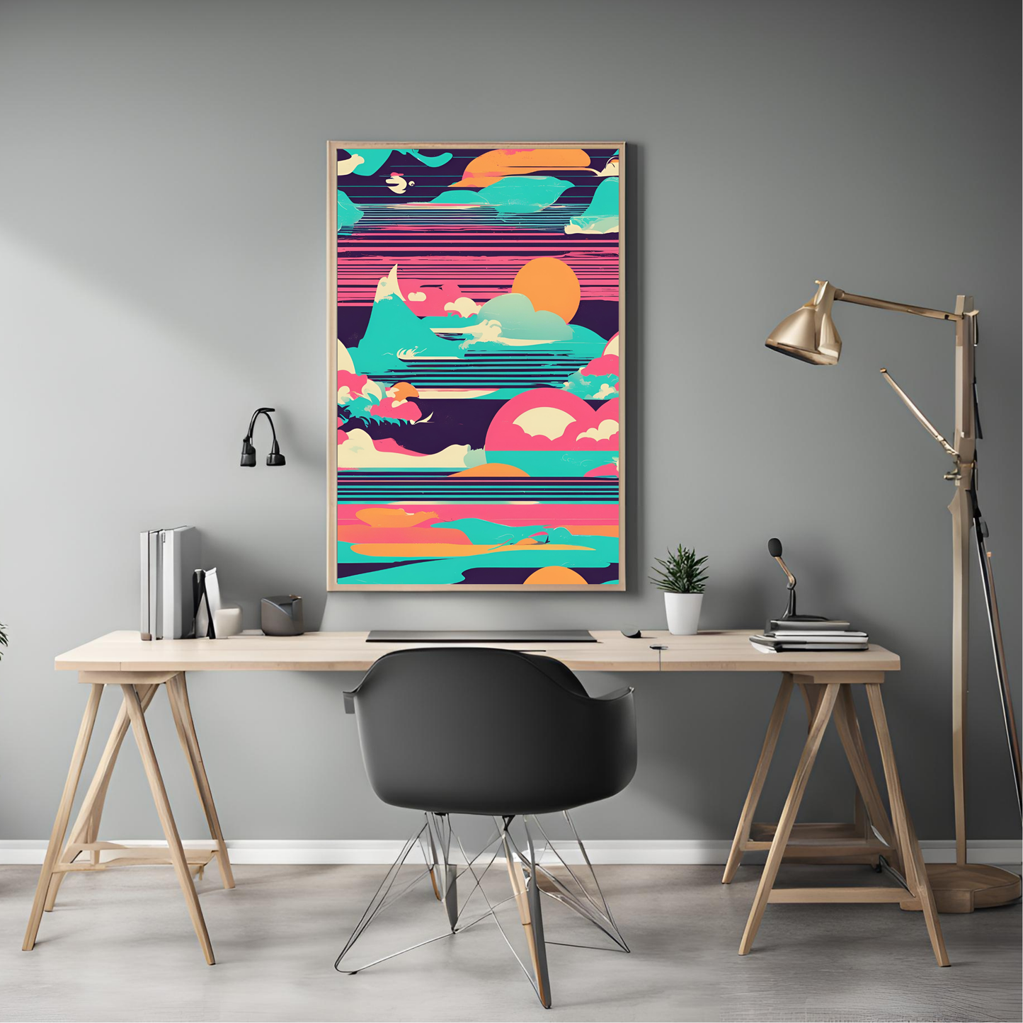 Coastal Gallery Wall - Retro Printable Wall Art Summer Aesthetic Colourful Beach Poster
