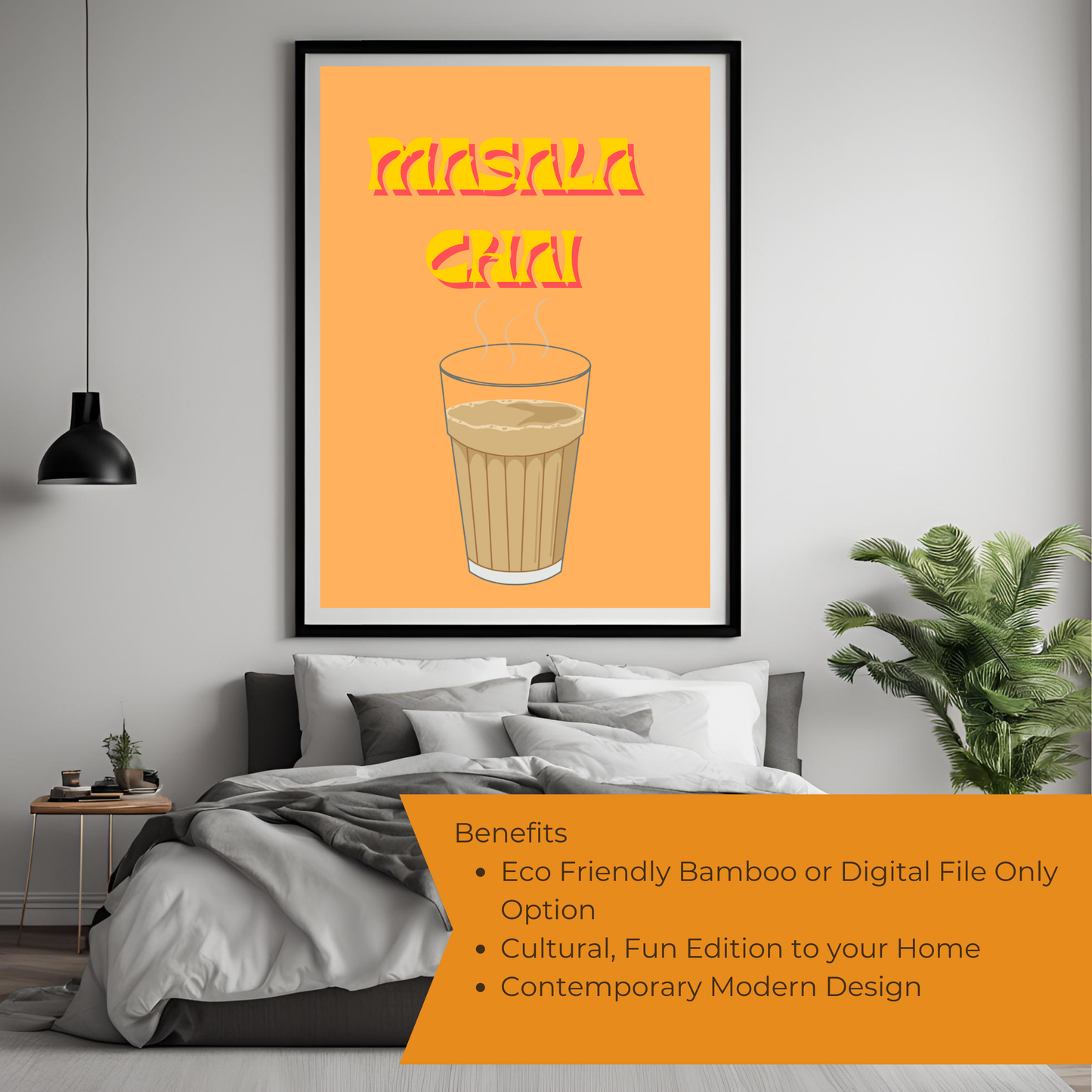 Masala Chai Black Framed A4 Portrait Print