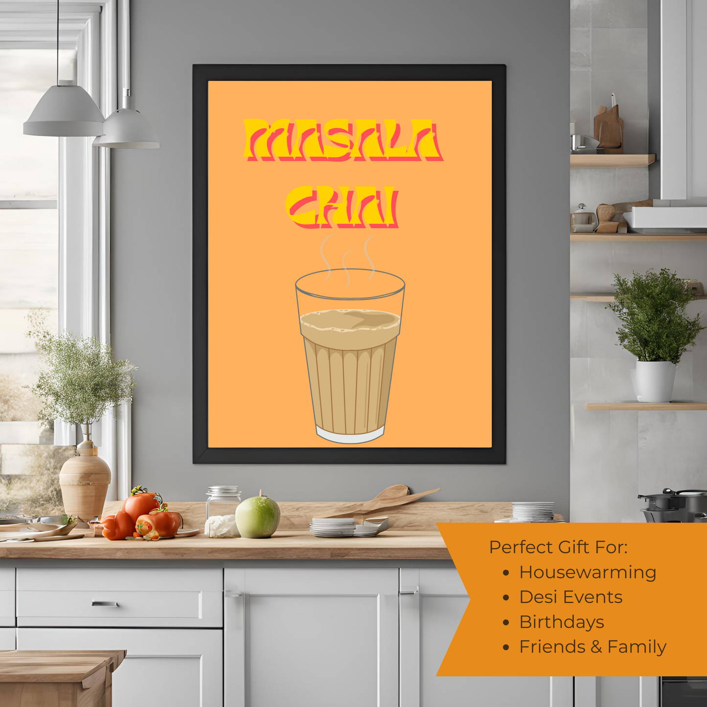 Masala Chai Black Framed A4 Portrait Print