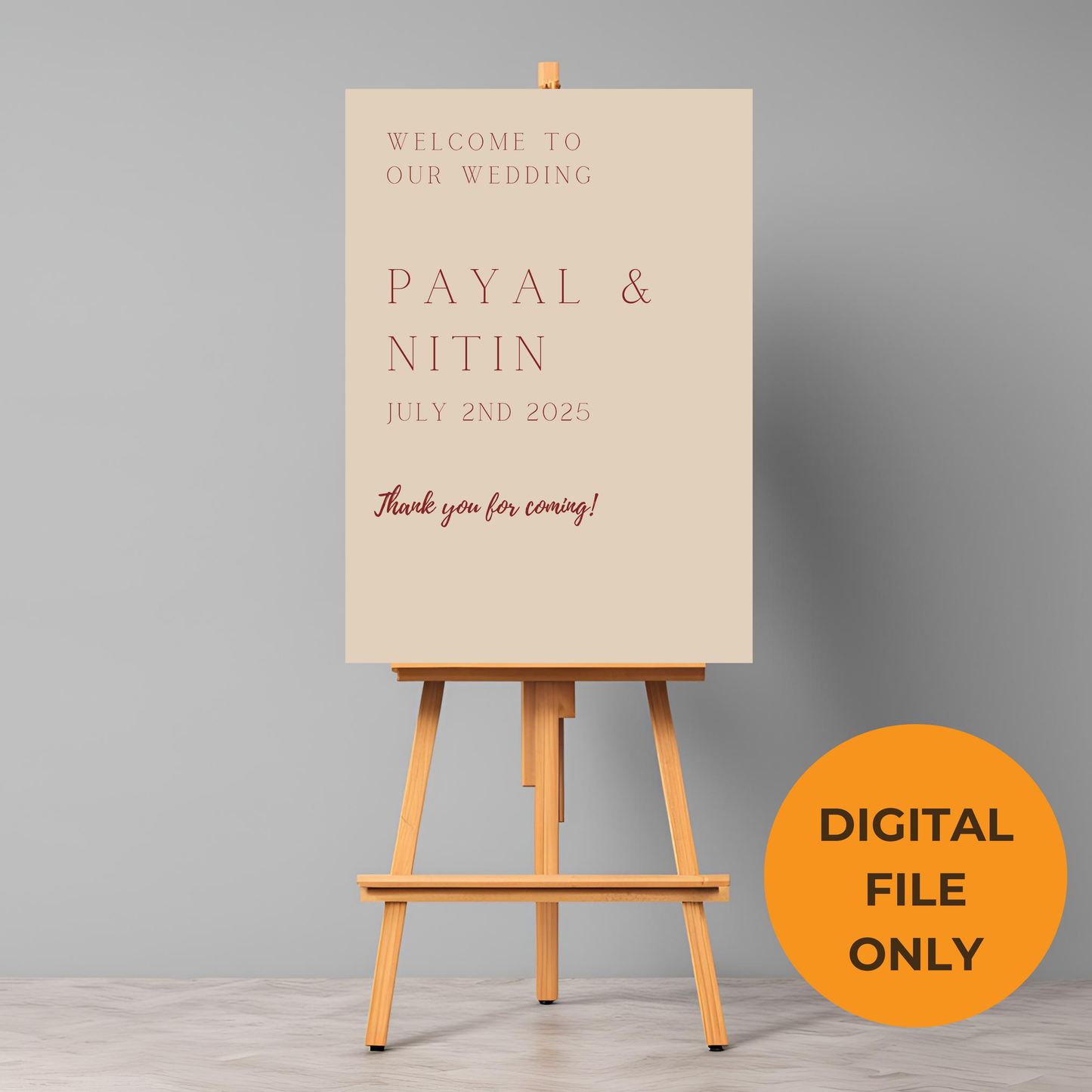 Coloured Minimalist Entrance Board Digital Download - Online Template