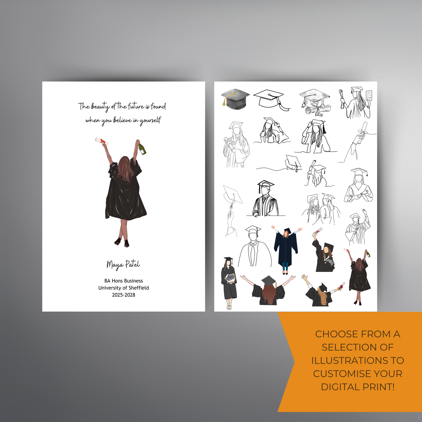 Graduation Customisable Print Digital Download - Online Template