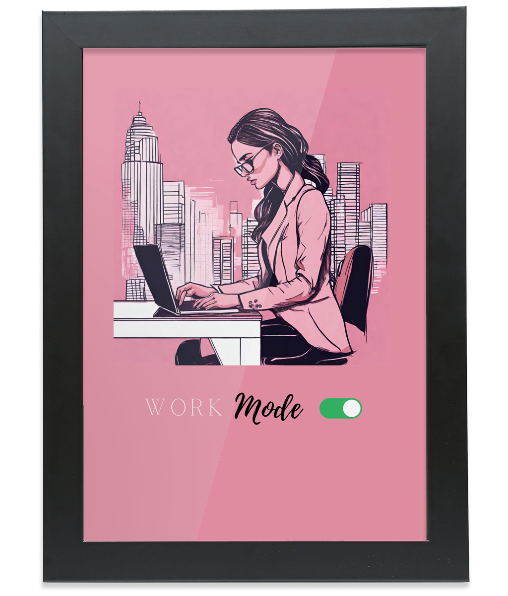 Digital Art - Work Mode A4 Framed Print