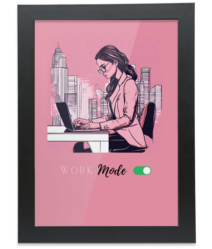 Digital Art - Work Mode A4 Framed Print