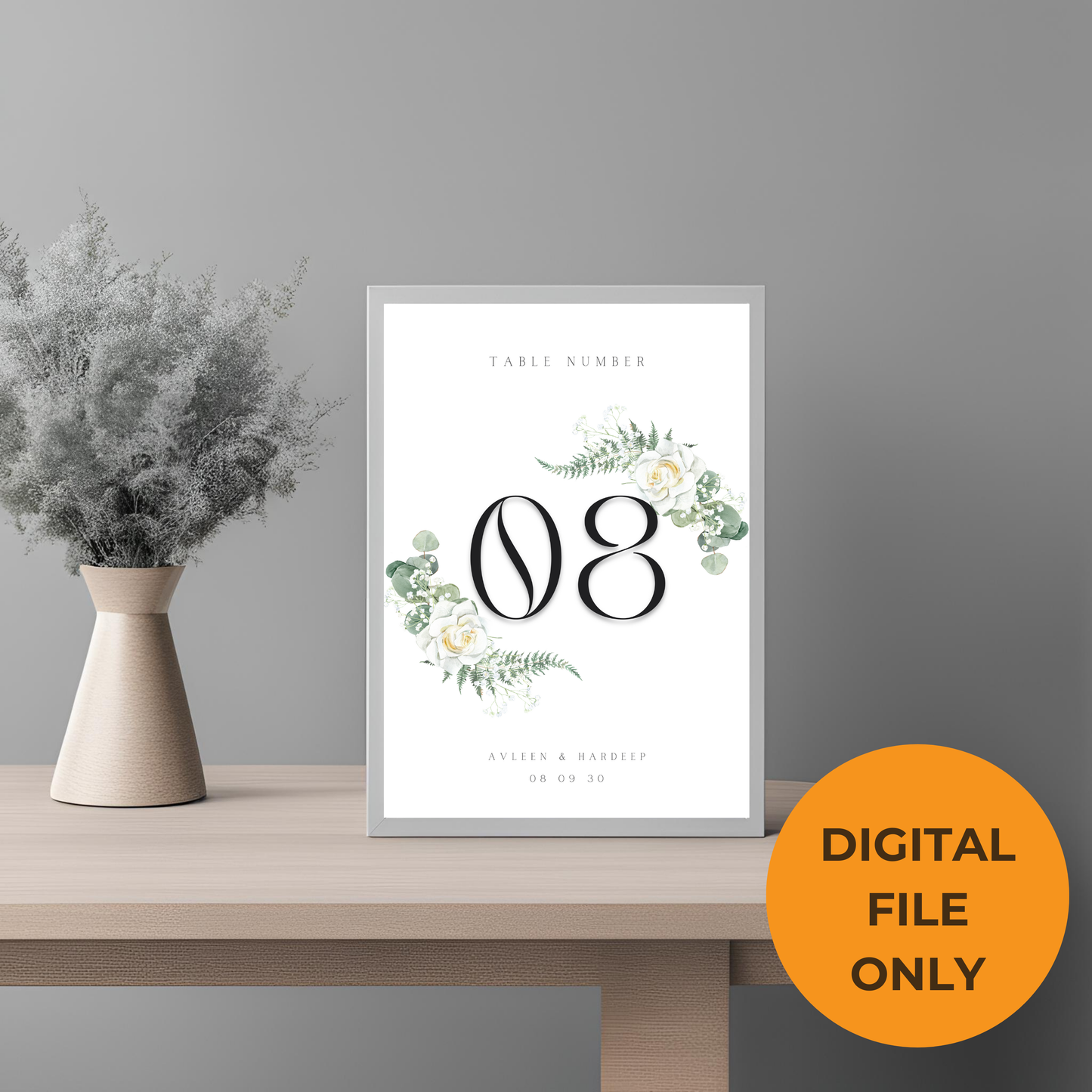 Leaf Table Number Digital Download - Online Template