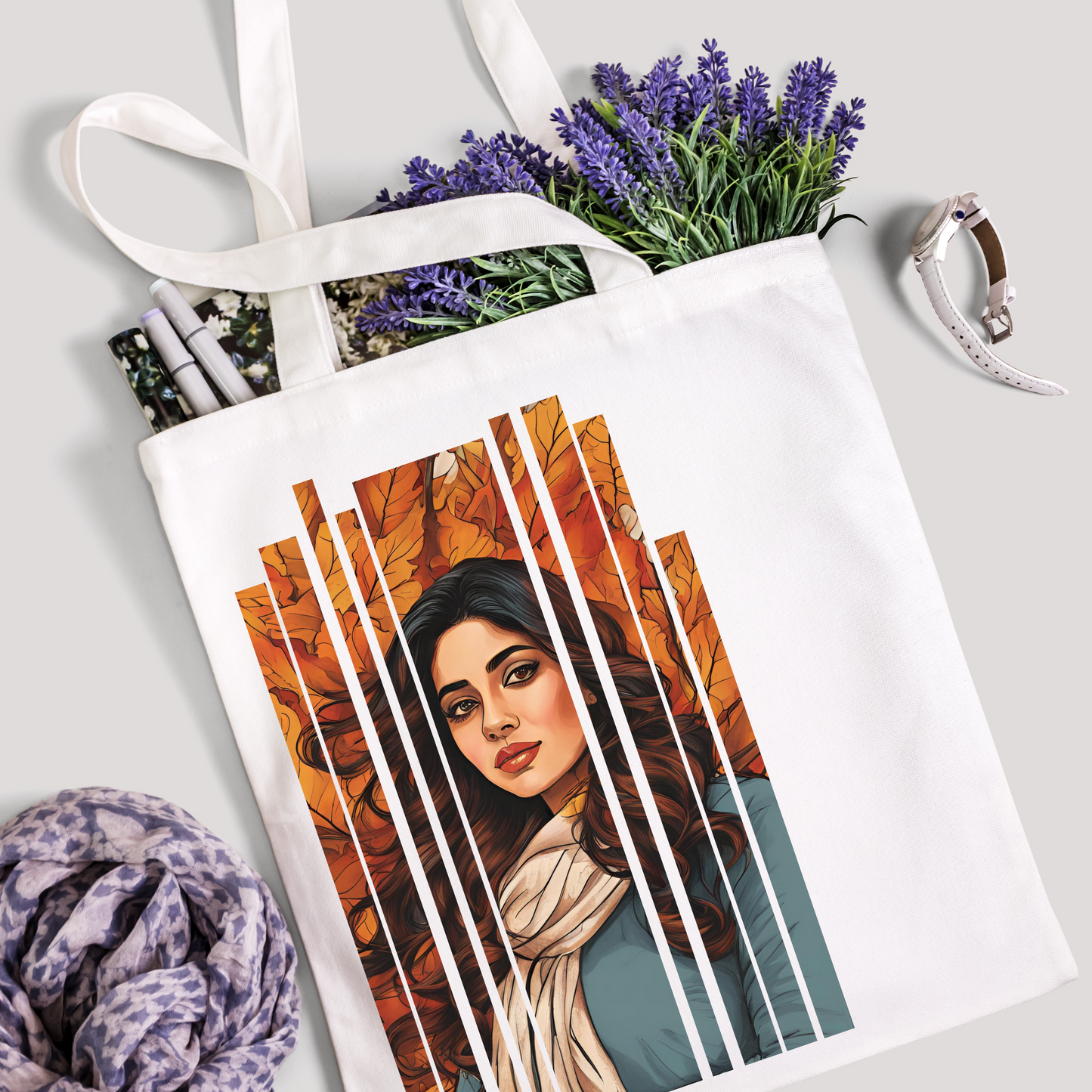 Desi Girl Autumn Fall - Shoulder Tote Bag