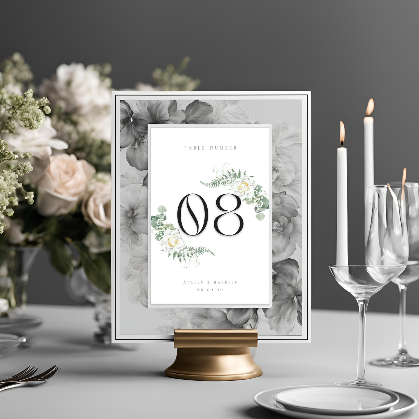 Leaf Table Number Digital Download - Online Template