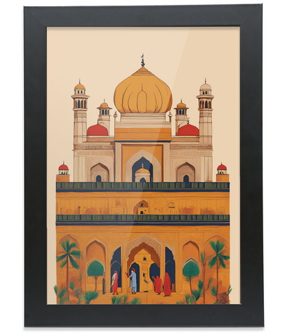 India Punjab Black Framed A4 Portrait Print