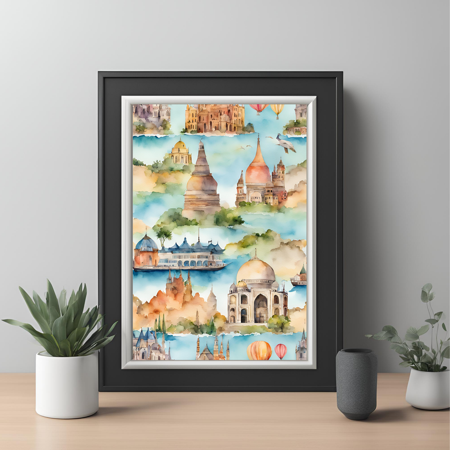 Travel Watercolour Ocean Wall Art Digital Download