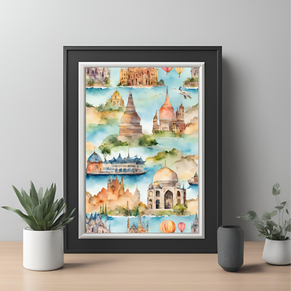 Travel Watercolour Ocean Wall Art Digital Download