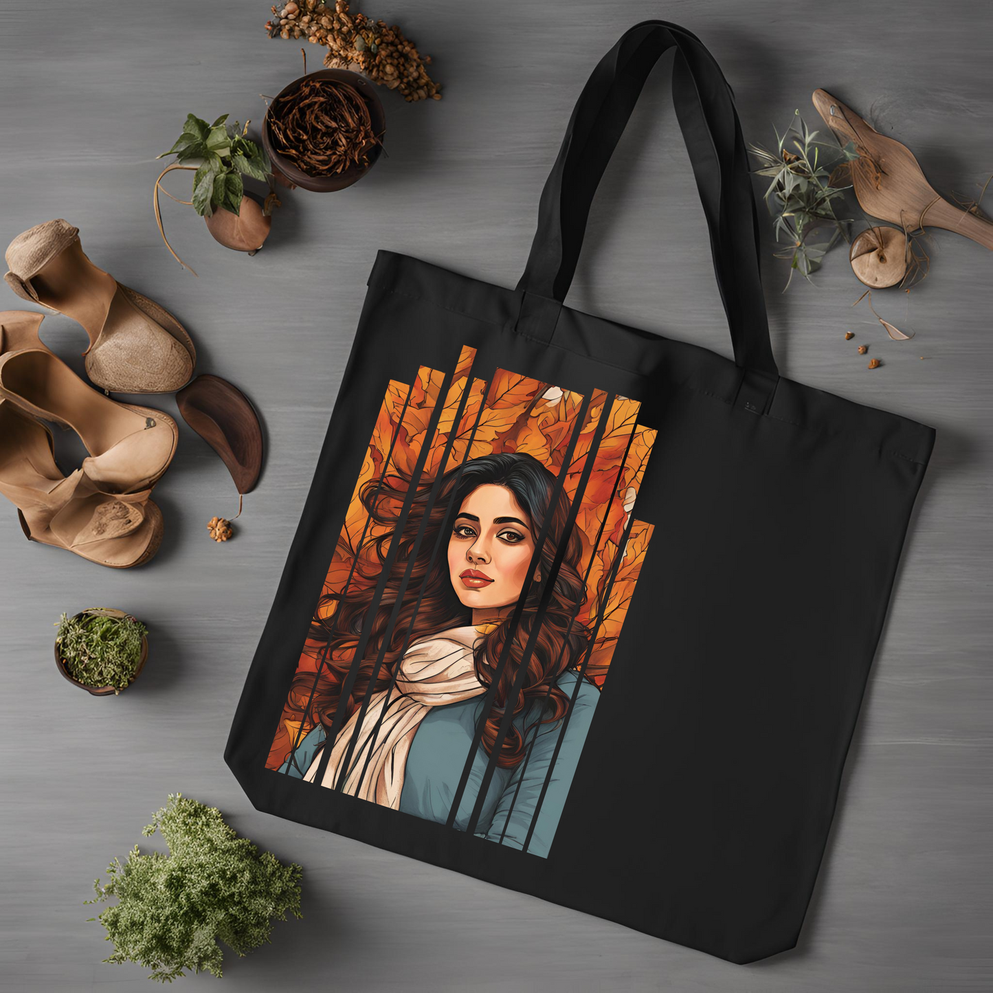 Desi Girl Autumn Fall - Shoulder Tote Bag