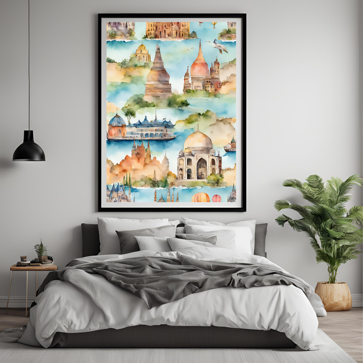 Travel Watercolour Ocean Wall Art Digital Download