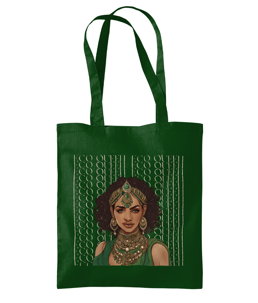 South Asian Art - Brown Eco Queen Tote Bag