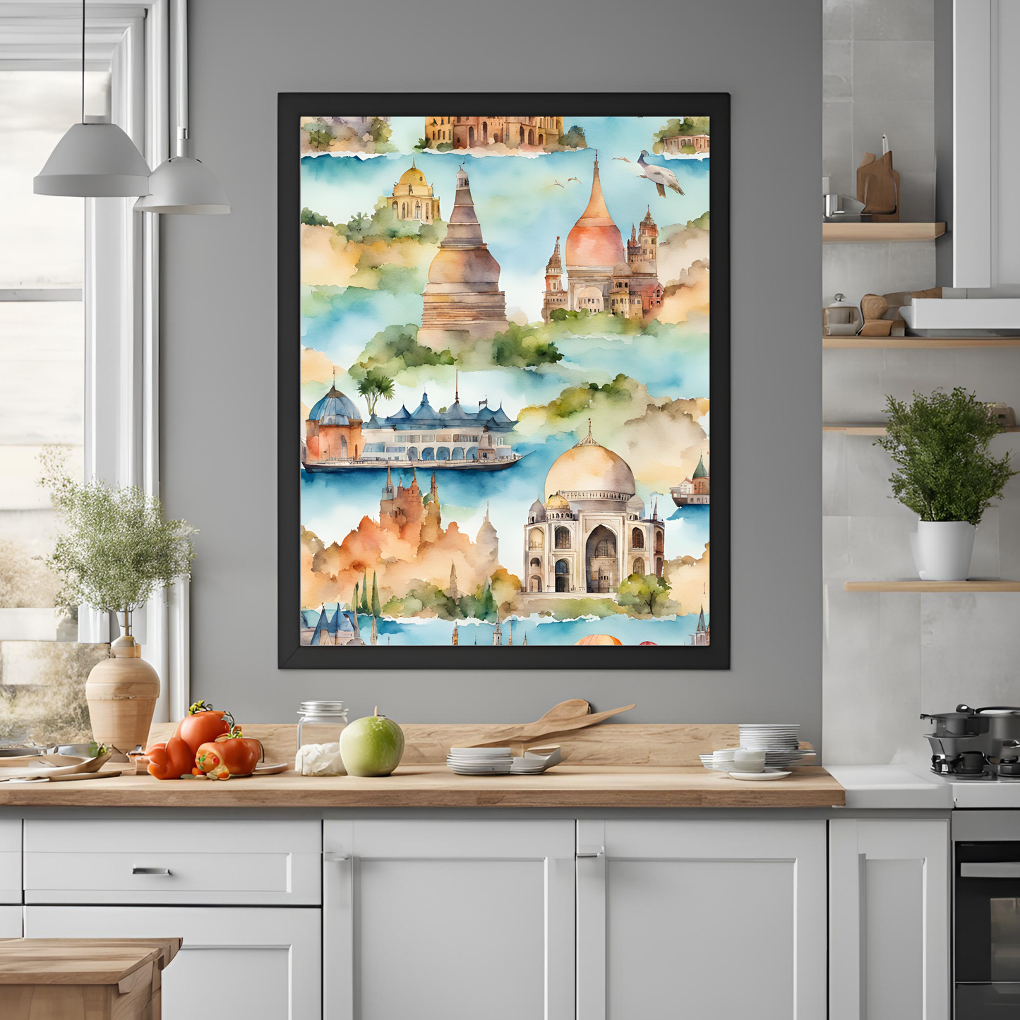 Travel Watercolour Ocean Wall Art Digital Download