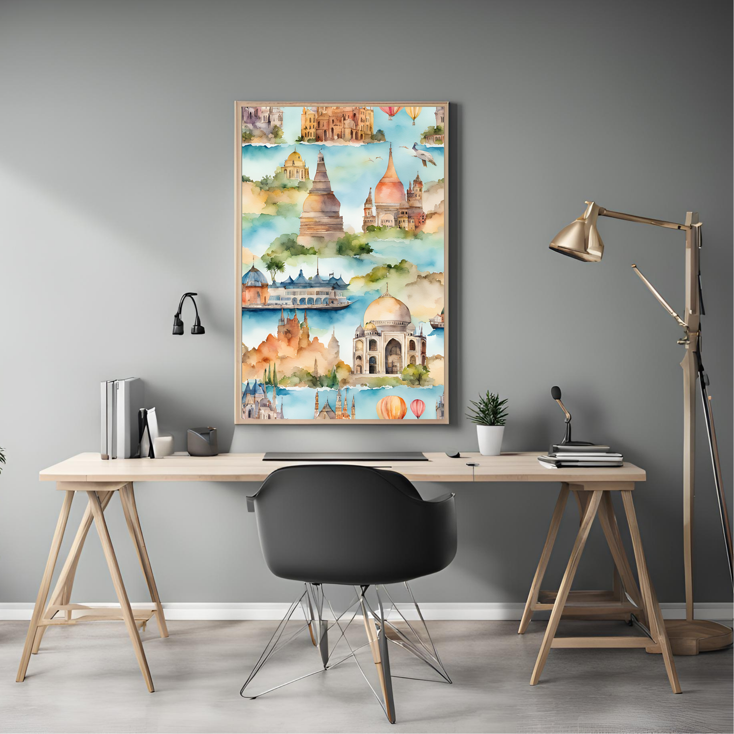 Travel Watercolour Ocean Wall Art Digital Download