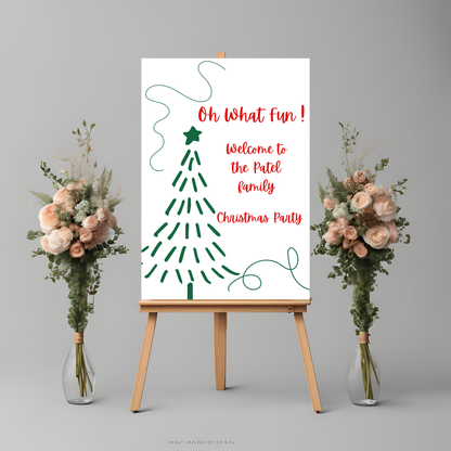 Oh What Fun Christmas Party Welcome Sign