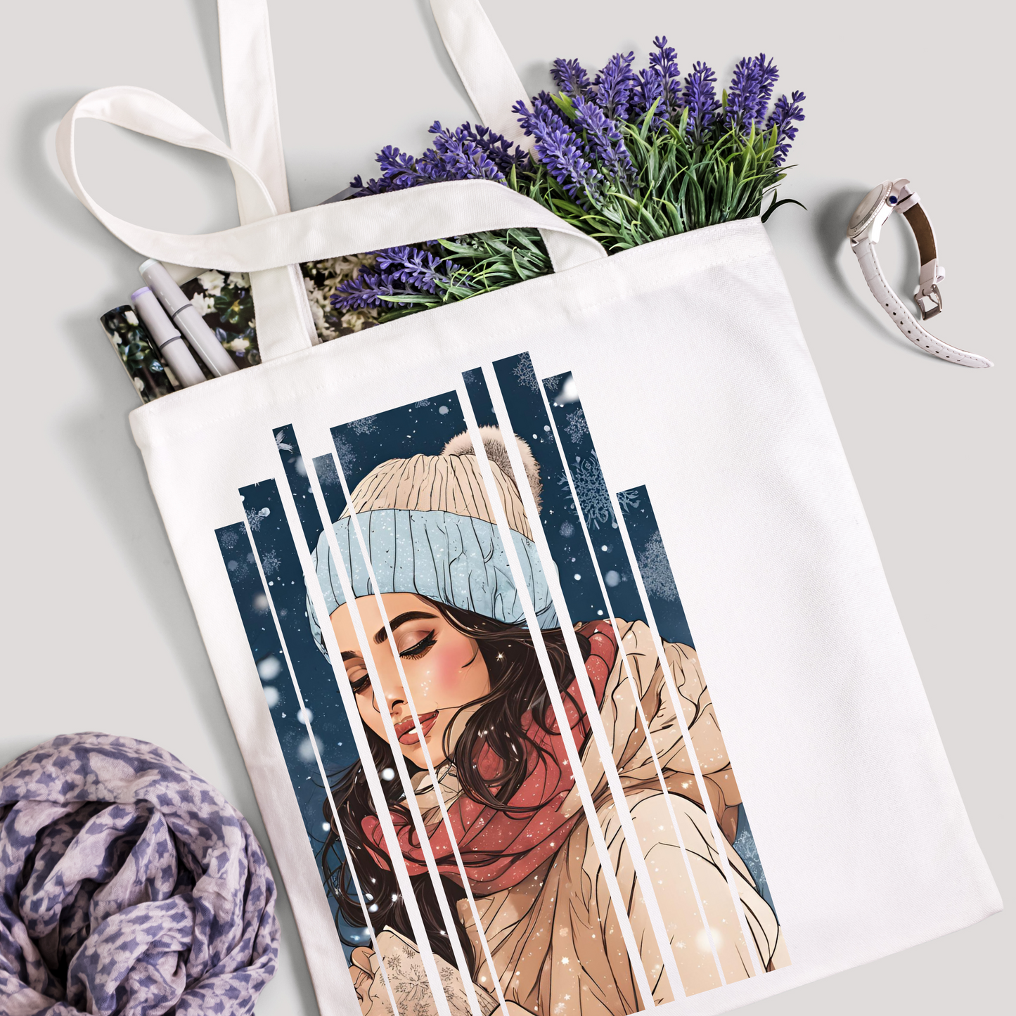 Desi Girl Winter Shoulder Tote Bag