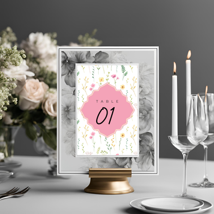Wildflower Pink Table No Digital Download - Online Template