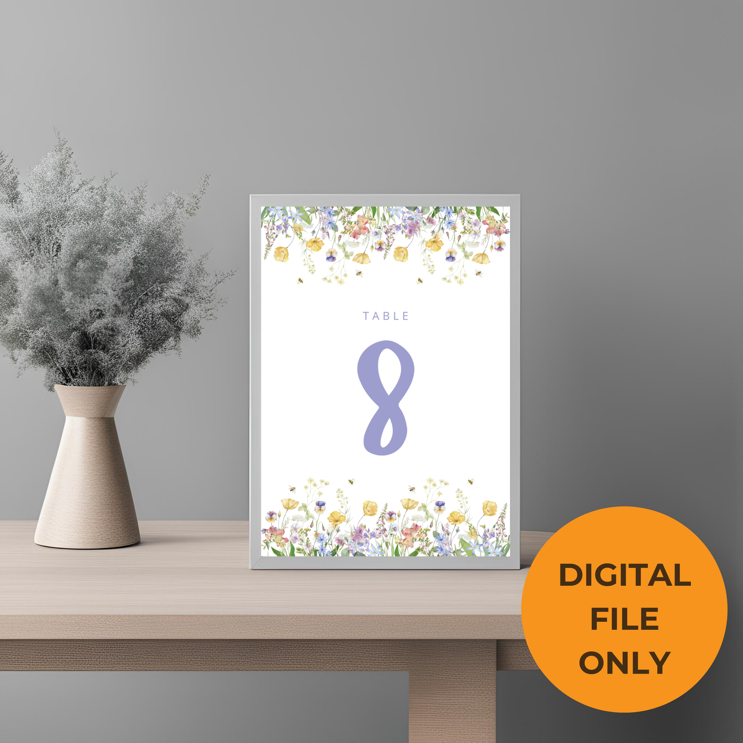 Wildflower Purple Table No Digital Download - Online Template