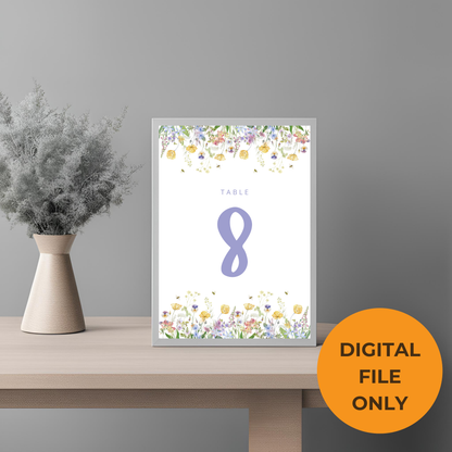 Wildflower Purple Table No Digital Download - Online Template