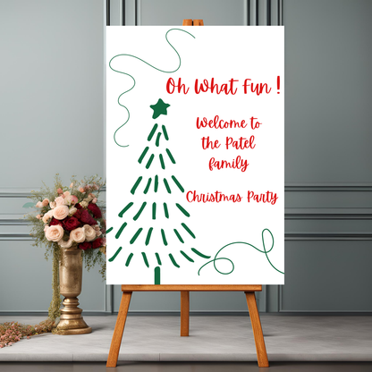 Oh What Fun Christmas Party Welcome Sign