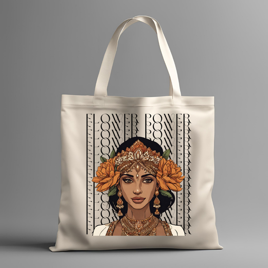 South Asian Art - Flower Power Tote Bag