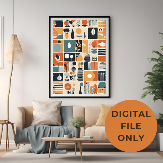 Scandinavian Tiled Wall Art Digital Download