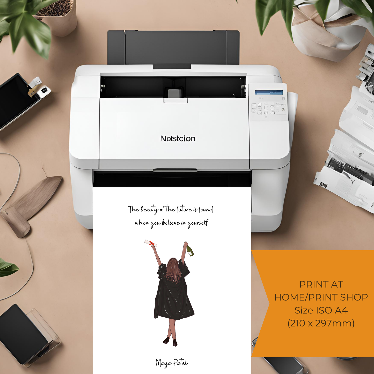 Graduation Customisable Print Digital Download - Online Template