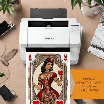 Queen of Hearts Digital Coloured -  Wall Art