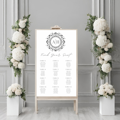 Minimalist Seating Plan Digital Download- Online Template