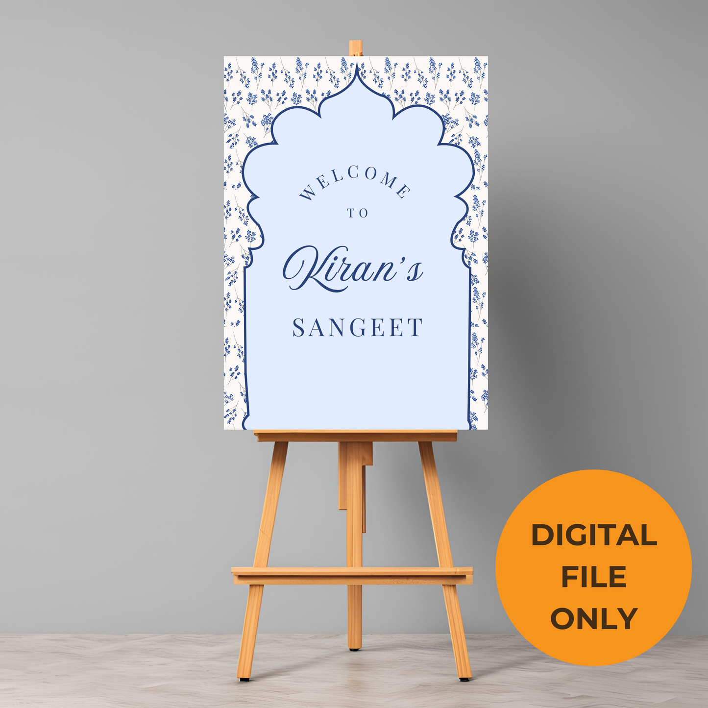 Blue Entrance Board Digital Download - Online Template