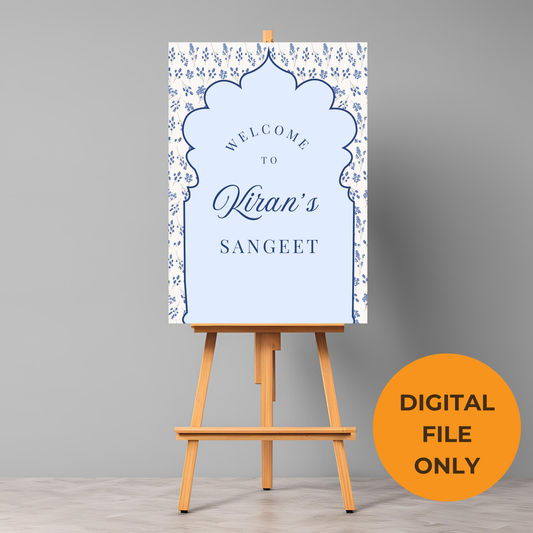 Blue Entrance Board Digital Download - Online Template