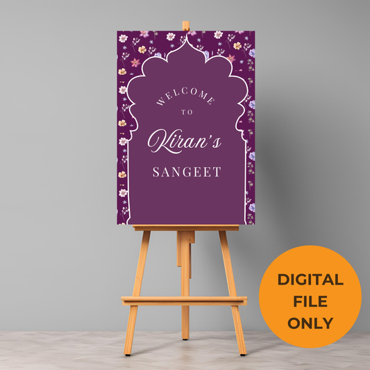 Purple Entrance Board Digital Download - Online Template