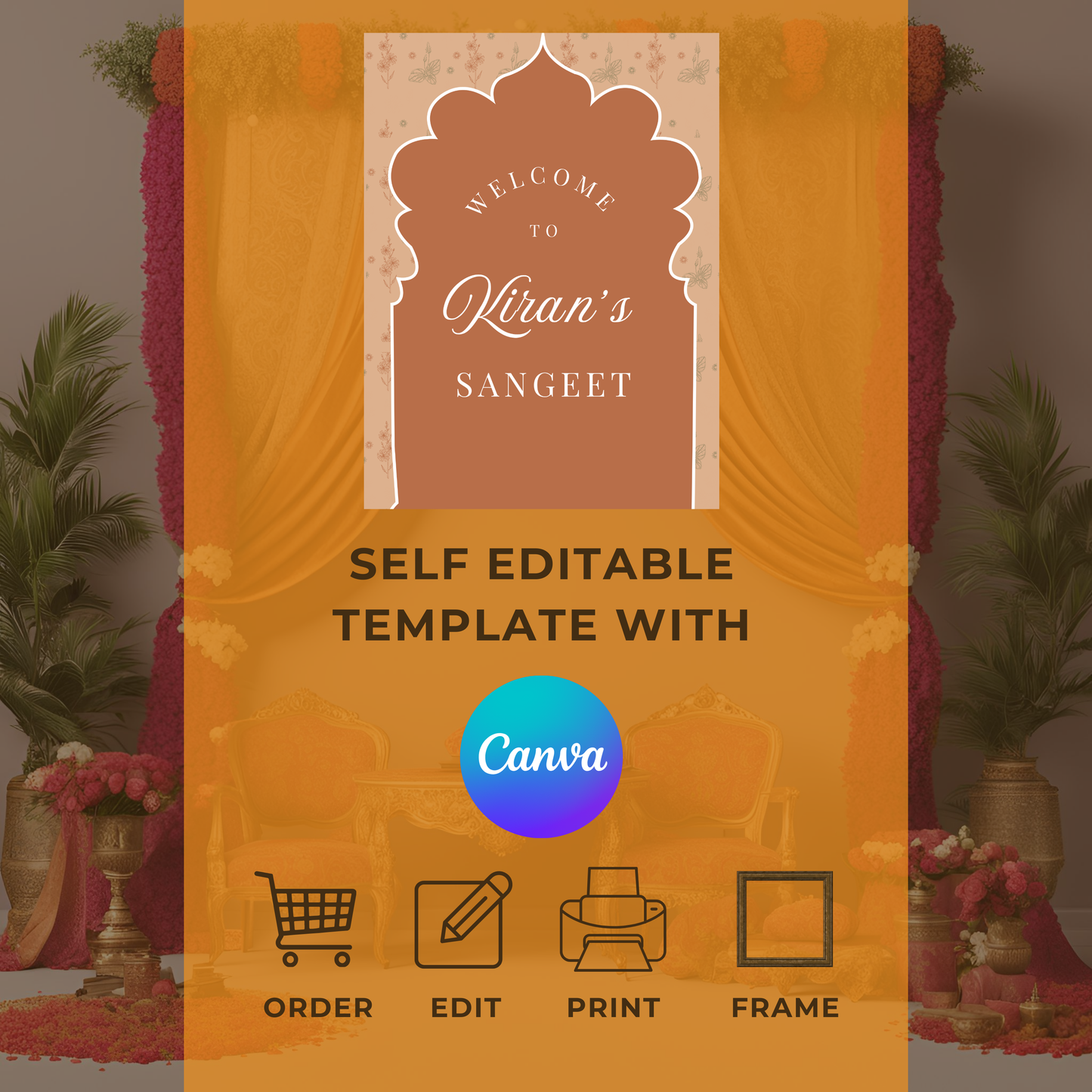 Beige Entrance Board Digital Download - Online Template
